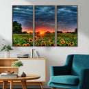 Golden Sunflower Field at Sunset – Breathtaking Sky and