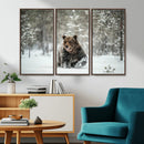 Grizzly Bear Wall Art – Framed Snowy Forest Canvas Artwork, by MyGreatCanvas | Canvas Wall Art Prints | Photo Prints & Wall Decor