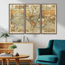 Push Pin World Map Canvas Print – Travel Tracker Wall Art
