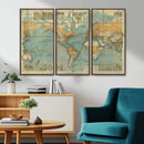 Push Pin World Map Canvas Print – Travel Tracker Wall Art