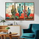 Colorful Cacti Wall Art – Framed Vibrant Succulent Canvas by MyGreatCanvas | Canvas Wall Art Prints | Photo Prints & Wall Decor