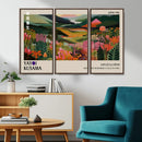 Yayoi Kusama Abstract Print, Vibrant Floral Mountain Art