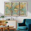 Push Pin World Map Canvas Print – Travel Tracker Wall Art