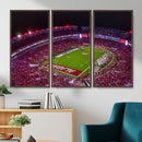 Bryant-Denny Stadium Night Game Triple Canvas Wall Art -
