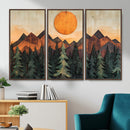 Sunset Mountain Landscape Canvas Wall Art Print - Nature