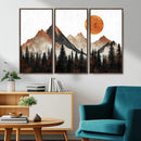 Modern Abstract Mountain Canvas Wall Art Print, Abstract