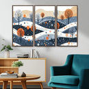 Abstract Winter Landscape Canvas Wall Art Print -  Large