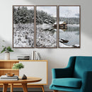 Winter Wall Art - Cabin by the Lake Canvas Wall Art - Serene by MyGreatCanvas | Canvas Wall Art Prints | Photo Prints & Wall Decor