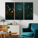 Framed Wildflower Field Wall Art, Framed Vintage Botanical