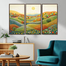 YAYOI KUSAMA Colorful Dot Art Landscape Canvas - Framed