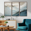 Waves Abstract Wall Art Print, Modern Framed Abstract Canvas