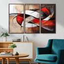 Abstract Wall Art - Modern Red and White Canvas Wall Art