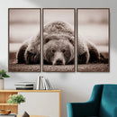 Grizzly Bear Wall Art Print - Bear Canvas Wall Art - Rustic