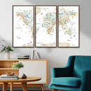 Animal World Map for Kids Room Decor