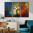 Yggdrasil Tree of Life Mosaic Stained Glass Wall Art Canvas,