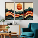 Mountain Triptych Wall Art Canvas Print – Western Nature