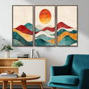 Southwest Mountain Wall Art Canvas Print – Boho Triptych