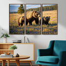 Grizzly Bear Family Wall Art Canvas Print – Majestic