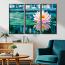 Lotus Flower Wall Art Canvas Print, Water Lily Large Wall