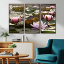 Lotus Flower Wall Art Canvas Print, Water Lily Large Wall