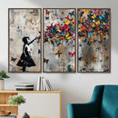 Butterfly Girl Wall Art – Vibrant Street Style Canvas Print,