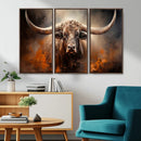 Highland Bull Canvas Abstract Canvas Wall Art Print –