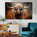Highland Bull Canvas Abstract Canvas Wall Art Print –