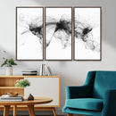 Flight Routes Air Traffic Map Canvas Wall Art - Framed -
