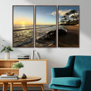 Tropical Beach Wall Art - Stunning Ocean Sunset Canvas Print