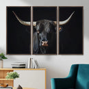 Majestic Longhorn Bull Wall Art Canvas Print – Dark by MyGreatCanvas | Canvas Wall Art Prints | Photo Prints & Wall Decor