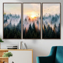 Misty Forest Wall Art – Framed Sunrise Pines Canvas Artwork, by MyGreatCanvas | Canvas Wall Art Prints | Photo Prints & Wall Decor