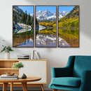 Maroon Bells Wall Art – Framed Snowy Mountain Canvas by MyGreatCanvas | Canvas Wall Art Prints | Photo Prints & Wall Decor