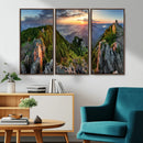 Mountain Sunset Panoramic Wall Art Canvas Print – Framed