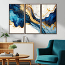 Blue Gold Flow Wall Art Canvas Print – Framed Marble Design by MyGreatCanvas | Canvas Wall Art Prints | Photo Prints & Wall Decor