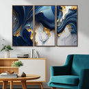 Blue Marble Wall Art Canvas Print – Framed Gold Veins by MyGreatCanvas | Canvas Wall Art Prints | Photo Prints & Wall Decor