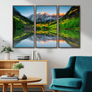 Sunrise Maroon Bells Lake Wall Art Canvas Print – Framed Elk