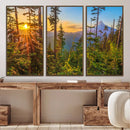 Forest Sunset Wall Art Canvas Print – Green Pines Sunset