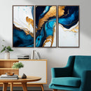 Gold Blue Abstract Canvas Print, Elegant Navy and Gold by MyGreatCanvas | Canvas Wall Art Prints | Photo Prints & Wall Decor