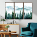 Misty Pine Forest Wall Art, Foggy Mountain Landscape Canvas by MyGreatCanvas | Canvas Wall Art Prints | Photo Prints & Wall Decor