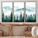 Pine Forest Wall Art Canvas Print – Misty Mountains Foggy by MyGreatCanvas | Canvas Wall Art Prints | Photo Prints & Wall Decor