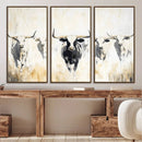 Texas Longhorn Wall Art Canvas Print – Rustic Western Bull