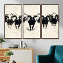 Texas Longhorn Wall Art – Framed Black White Cattle Canvas by MyGreatCanvas | Canvas Wall Art Prints | Photo Prints & Wall Decor