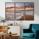 Ocean Sunset Wall Art Canvas Print – Framed Sandy Shore