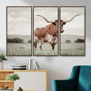 Texas Longhorn Wall Art – Framed Spotted Cattle Canvas by MyGreatCanvas | Canvas Wall Art Prints | Photo Prints & Wall Decor
