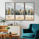 Elk Herd Wall Art – Framed Snowy Forest Canvas Artwork, by MyGreatCanvas | Canvas Wall Art Prints | Photo Prints & Wall Decor