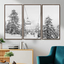 Snowy Ski Lift Wall Art – Framed Winter Forest Canvas by MyGreatCanvas | Canvas Wall Art Prints | Photo Prints & Wall Decor