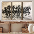 Galloping Horses Wall Art Canvas Print – Framed Wild