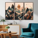 Wood Mountain Landscape Wall Art Canvas Print – Framed
