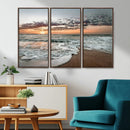 Ocean Sunset Wall Art Canvas Print – Framed Beach Waves