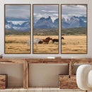 Grand Teton Park Wild Horses Wall Art Canvas Print – Framed by MyGreatCanvas | Canvas Wall Art Prints | Photo Prints & Wall Decor